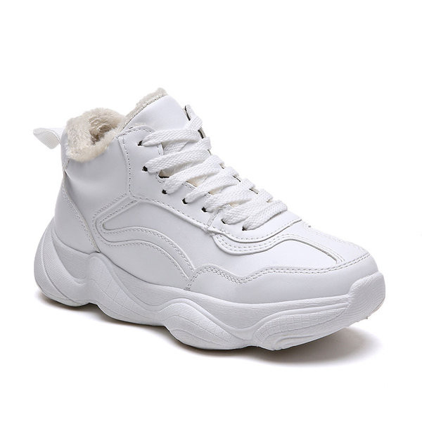 Зимни дамски кецове с мека подплата в бял и кафяв цвят