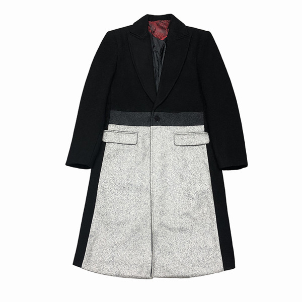 НОВО  Стилно мъжко палто дълъг модел в черен цвят 