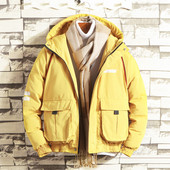 Модерно  мъжко яке в червен, черен и жълт цвят