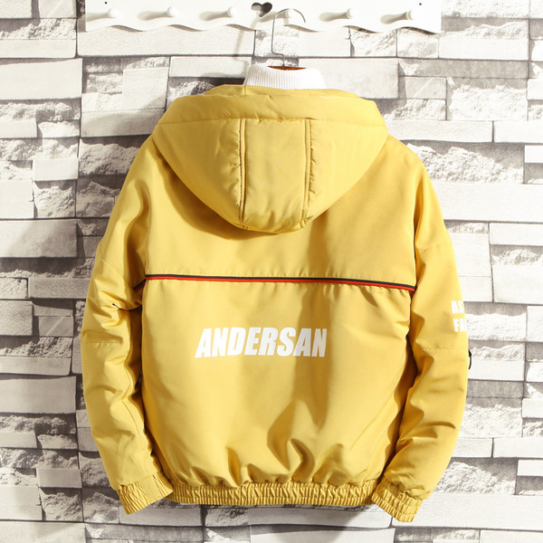 Модерно  мъжко яке в червен, черен и жълт цвят