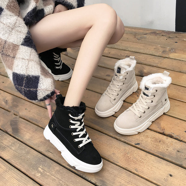 Зимни дамски кецове от еко велур в два цвята