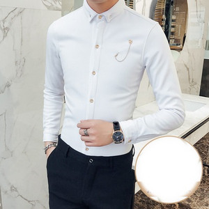 Стилна мъжка риза с метален елемент в няколко цвята