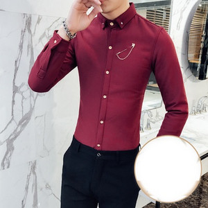 Стилна мъжка риза с метален елемент в няколко цвята