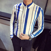 Cămașă bărbătească stilată cu dungi în două culori