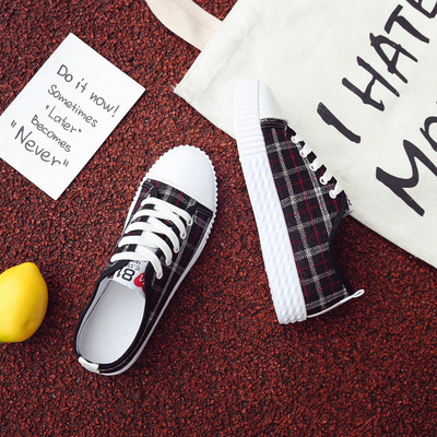 Ежедневни дамски карирани маратонки в три цвята