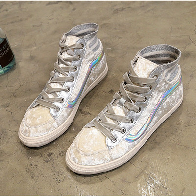 Модерни дамски кецове от кадифв в розов и сив цвят