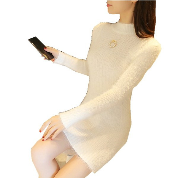 Дамска мека рокля в няколко цвята с поло яка