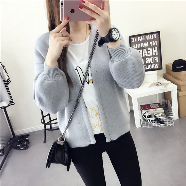 Cardigan scurt de damă elegant în două culori - roșu și gri