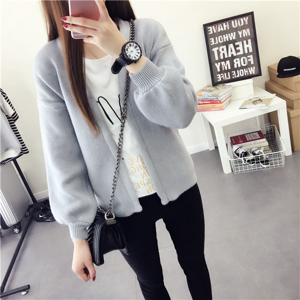 Cardigan scurt de damă elegant în două culori - roșu și gri