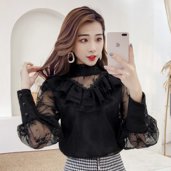 Cămașă modernă din dantelă în trei culori