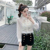 Дамска модерна риза в два цвята - бял и черен