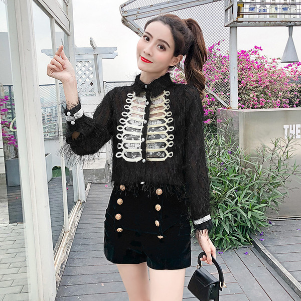 Дамска модерна риза в два цвята - бял и черен