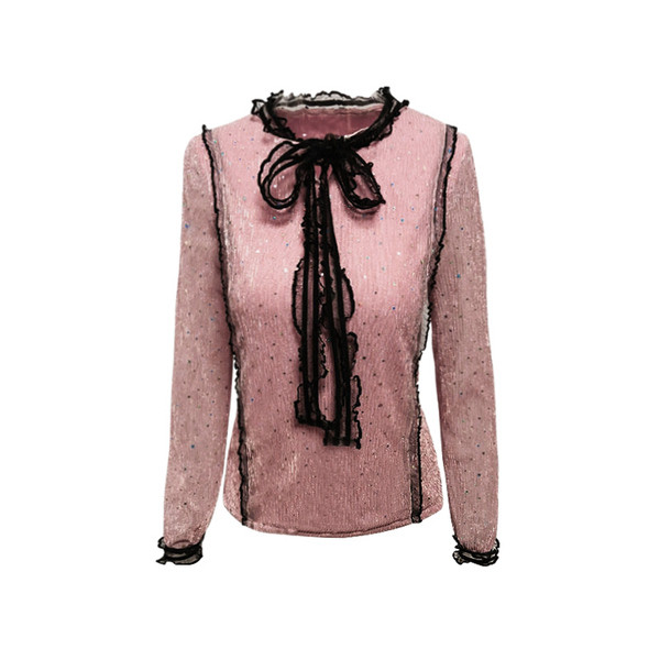 Дамска модерна риза с панделка в три цвята