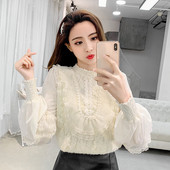 Стилна дамска дантелена риза в три цвята