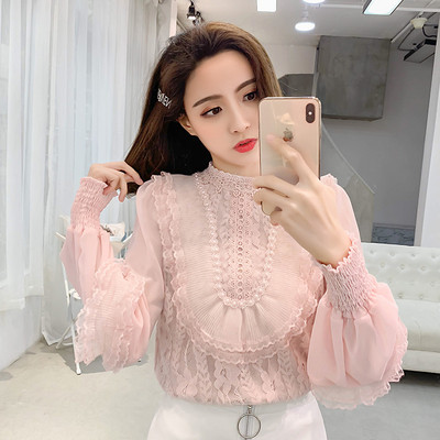 Стилна дамска дантелена риза в три цвята