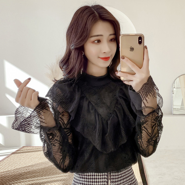 Cămașă elegantă de damă în trei culori - bej roz și negru