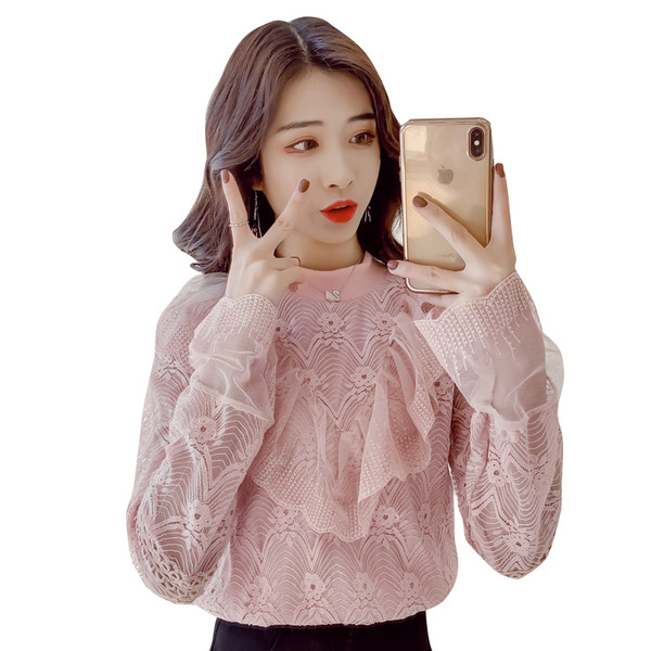 Cămașă elegantă de damă în trei culori - bej roz și negru