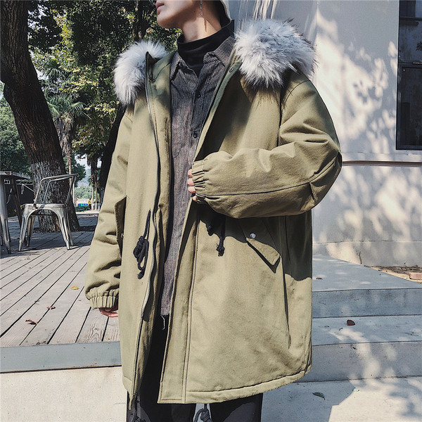 Geaca de iarna barbati moderna cu gluga si puf in mai multe culori