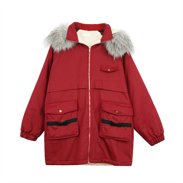 Мъжко зимно яке с джобове и качулка с пух в няколко цвята