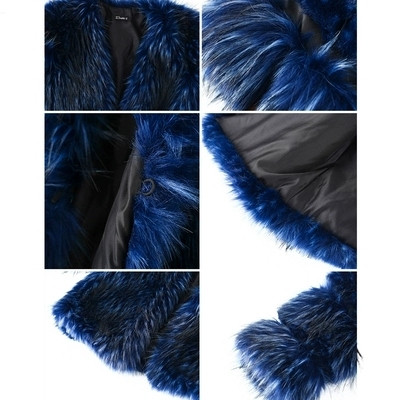 ХИТ Актуално дамско палто къс модел в черен и син цвят 