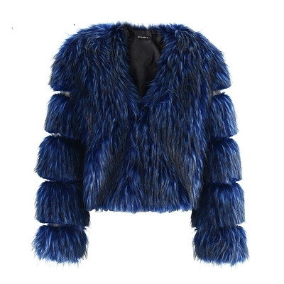 ХИТ Актуално дамско палто къс модел в черен и син цвят 