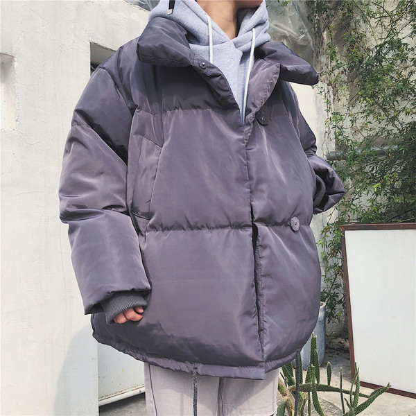 Зимно мъжко яке с О-образна яка в бежов и сив цвят