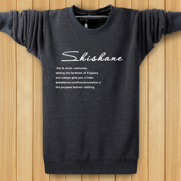 Мъжка блуза за есента и зимата с надпис в шест цвята