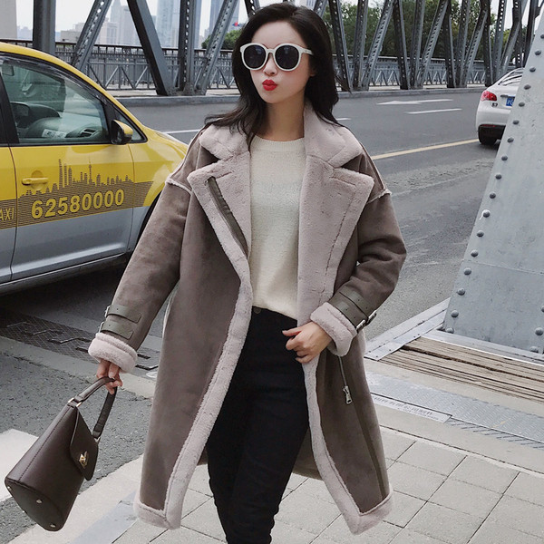 Стилно дамско палто дълъг модел със страничен цип в два цвята 