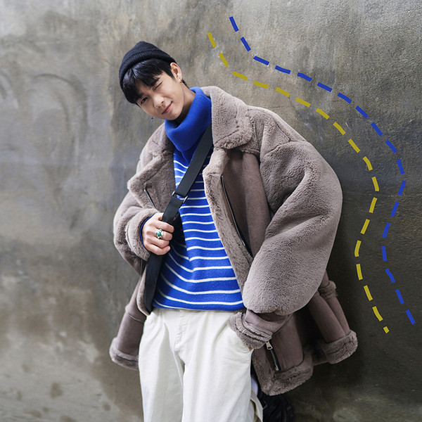 Стилно мъжко зимно яке в два цвята