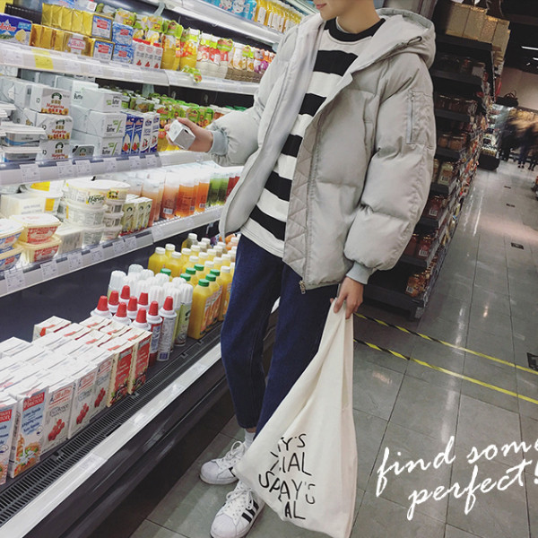 Мъжко зимно яке с качулка в два цвята