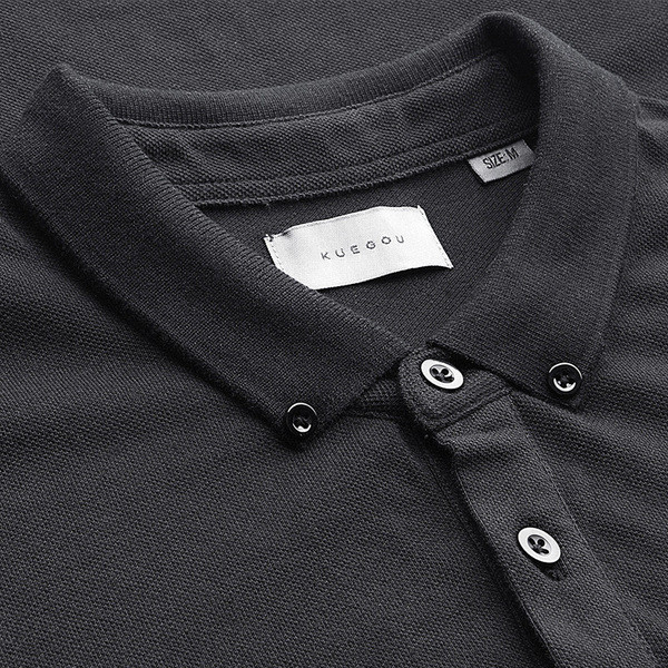 Мъжка теника с яка в бял черен и сив цвят