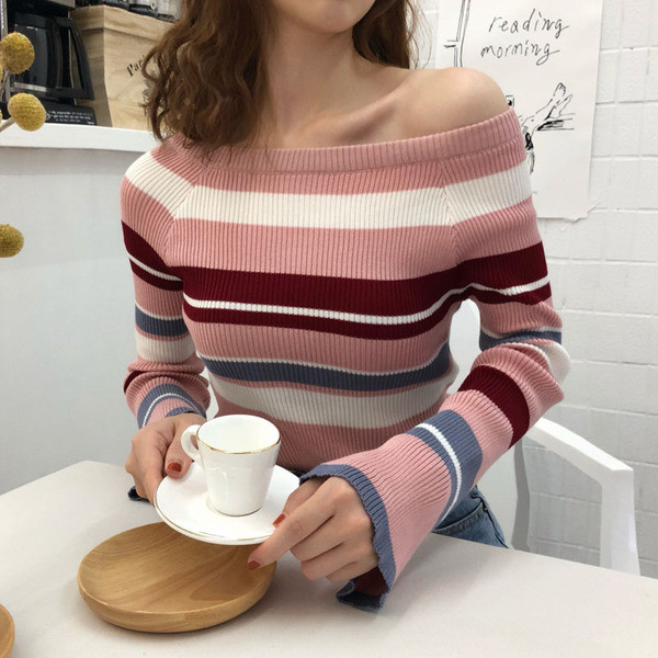 Bluză de iarnă de damă modernă cu mâneci largi în două culori