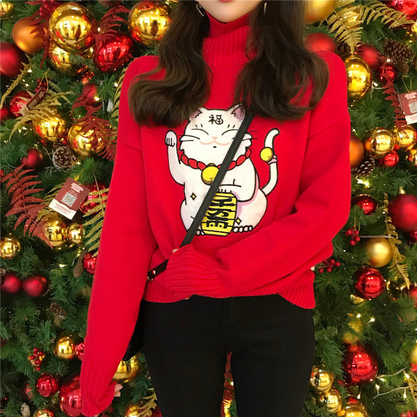 Pulover de iarna dama cu broderie colorata in mai multe culori