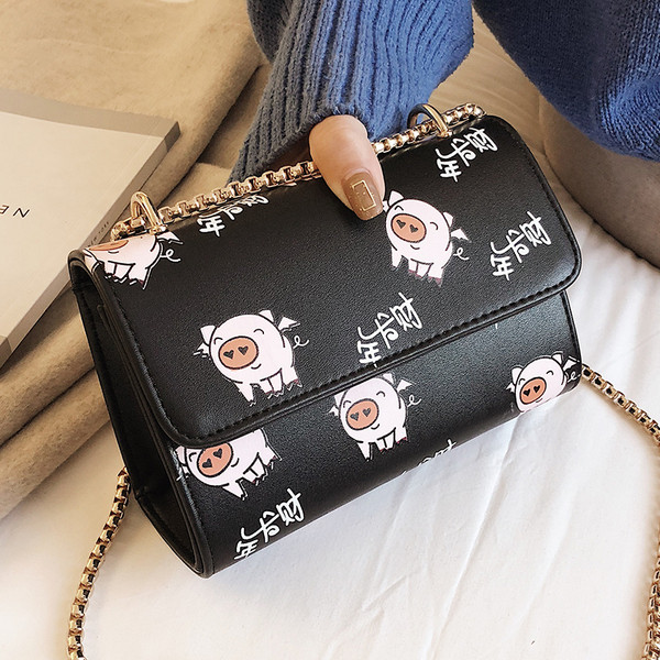 Geanta mini dama cu poze din piele ecologica in trei culori