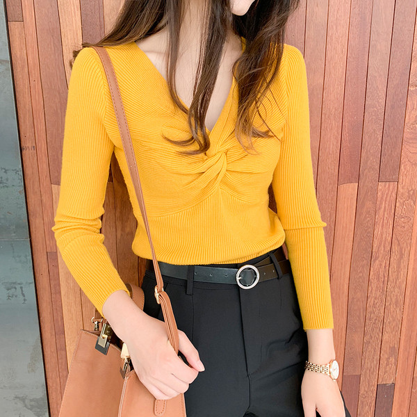 Bluza de dama eleganta cu decolteu in V in mai multe culori