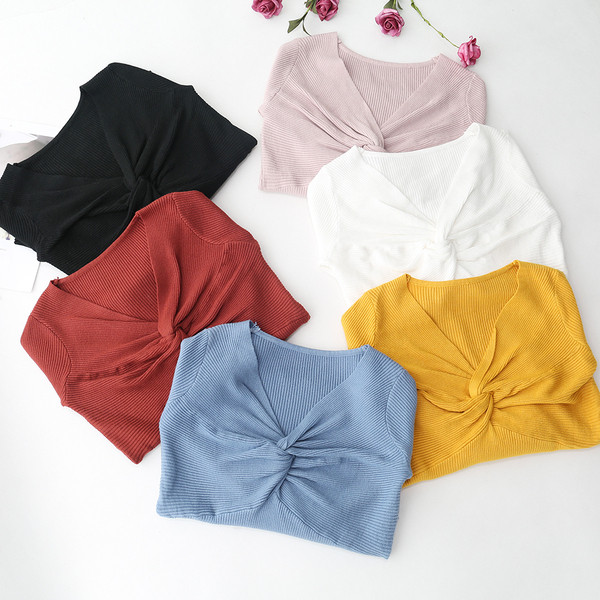 Bluza de dama eleganta cu decolteu in V in mai multe culori