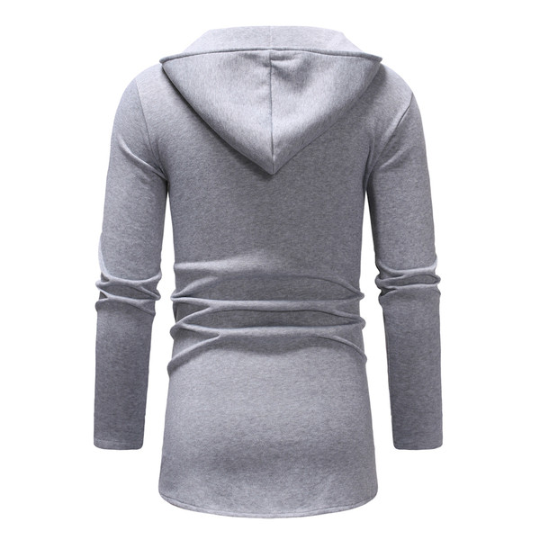 Hanorac casual pentru bărbați cu închidere laterală în negru și gri