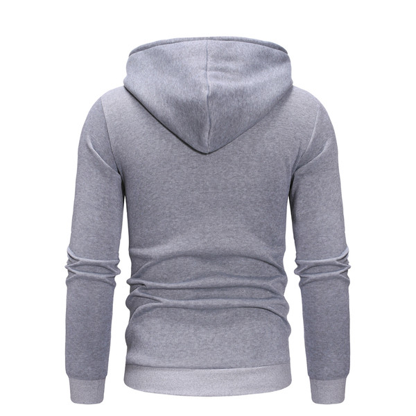 Hanorac pentru bărbați cu glugă și aplicație în negru și gri