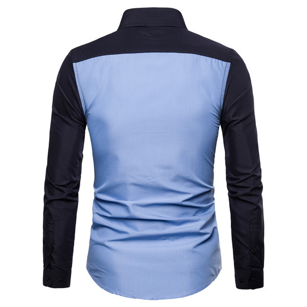 Cămașă modernă pentru bărbați de culoare albastră