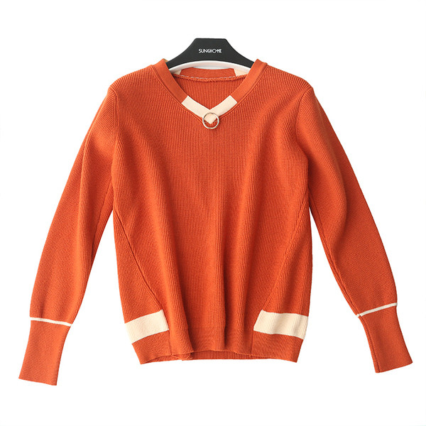 Bluză de iarnă de damă modernă cu decolteu în V în mai multe culori