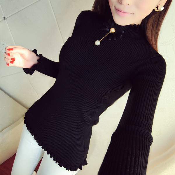 Bluză de iarnă de damă modernă cu element metalic