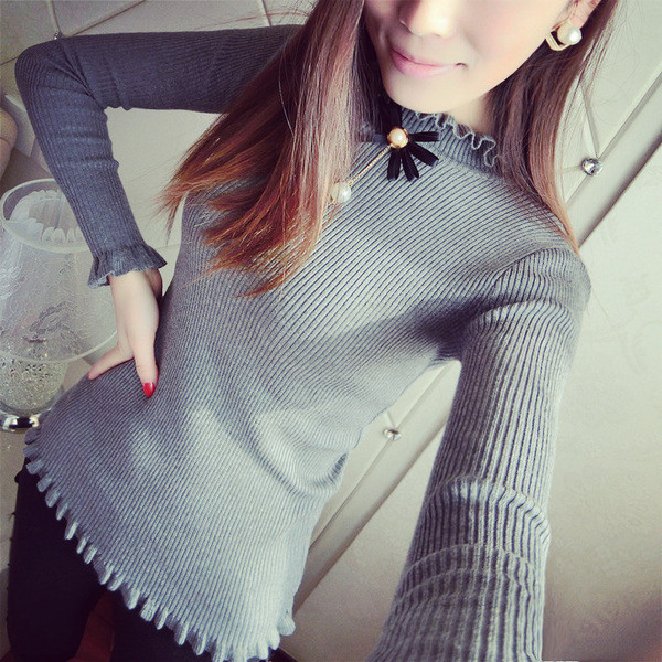 Bluză de iarnă de damă modernă cu element metalic