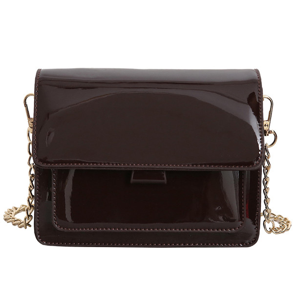 Geanta eleganta din piele lacuita in trei culori