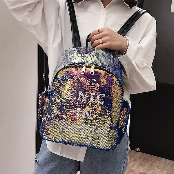 Rucsac modern de dama cu paiete - trei culori