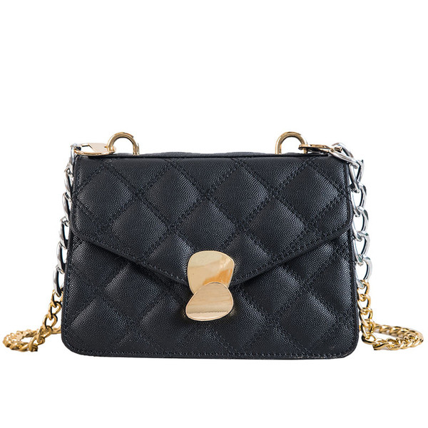 Geanta mica de dama cu maner metalic din piele ecologica in negru, roz si albastru