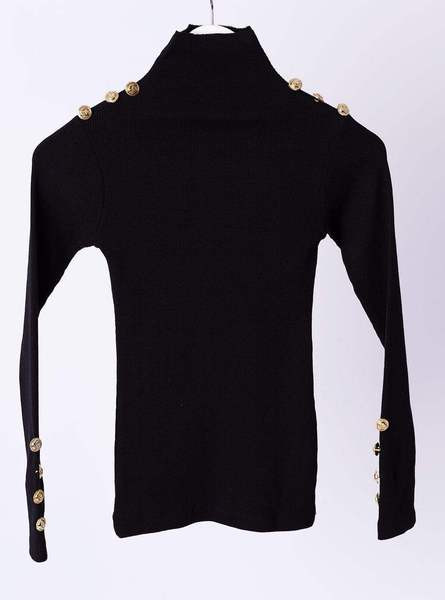 Polo de dama modern cu un element - nasturi in trei culori