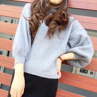 Модерен дамски зимен пуловер с широки ръкави в няколко цвята 