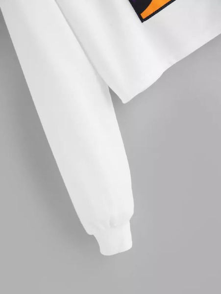 Γυναικεία σπορτ μπολούζα με κουκούλα σε λευκό χρώμα