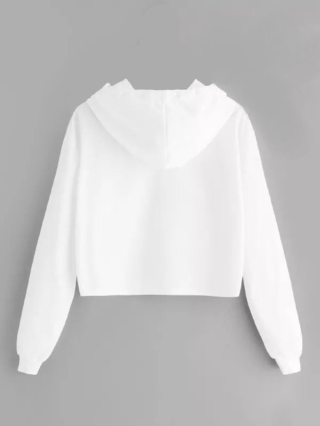 Γυναικεία σπορτ μπολούζα με κουκούλα σε λευκό χρώμα