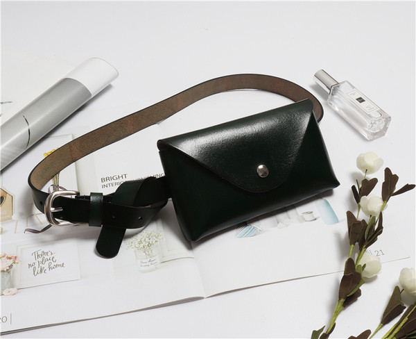 Модерен дамски колан с портфейл от кожа в няколко цвята